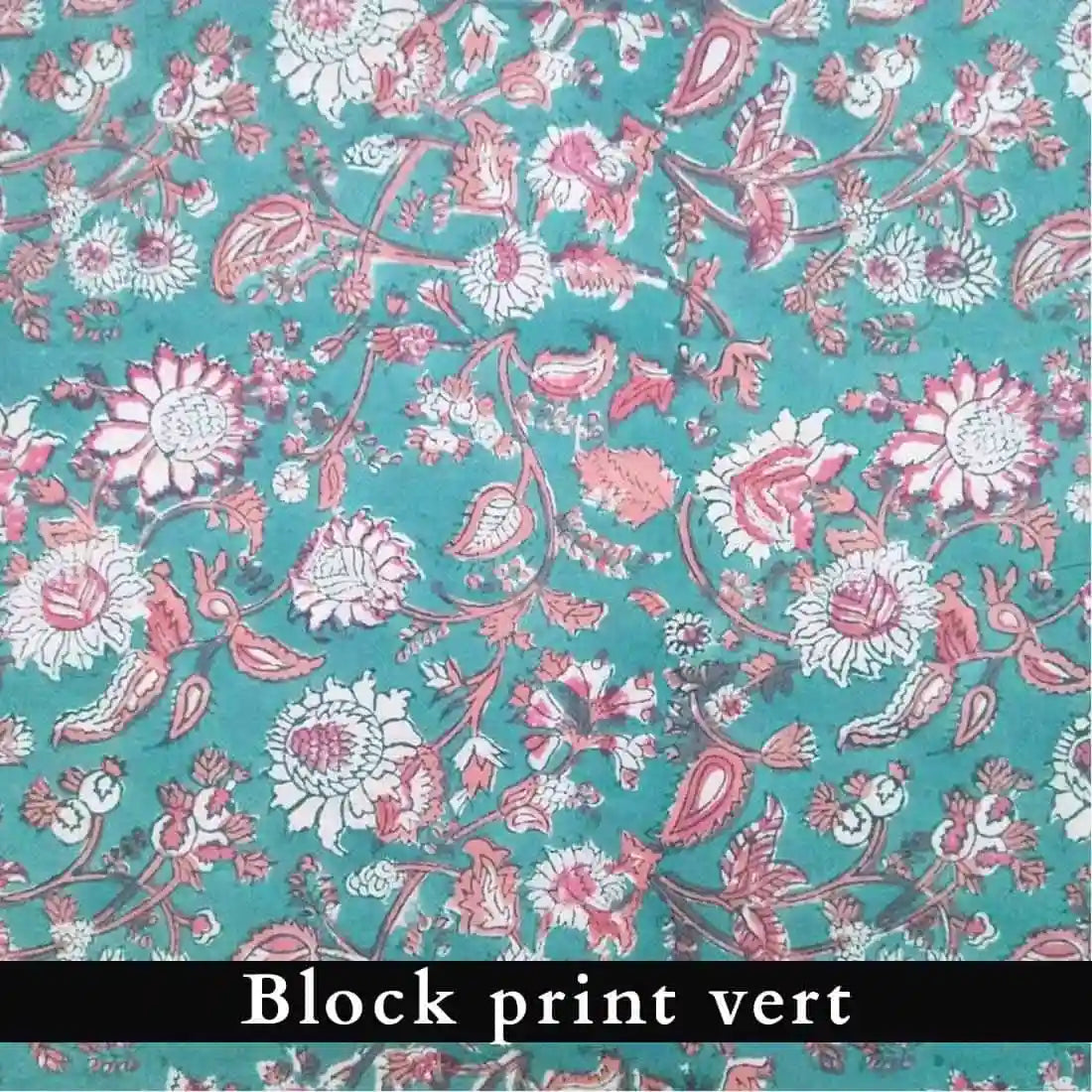 pochon block print vert