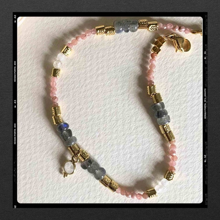 Les Poétisés bracelet desert pierres fines or 24k