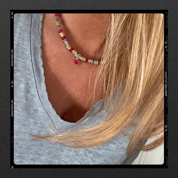 Les Poétisés collier imagine pierres semi precieuses bijou de creatrice france