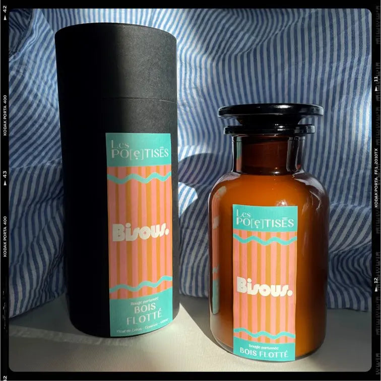 Les Poétisés bougie parfumée wavy design déco message bisous