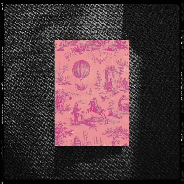 Les Poétisés carte postale toile de Jouy modernisée