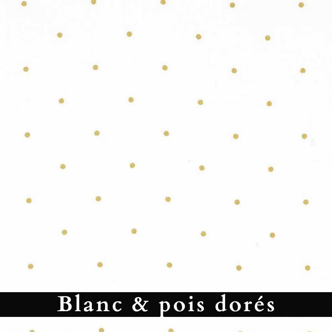 tissu pochon blanc pois dorés