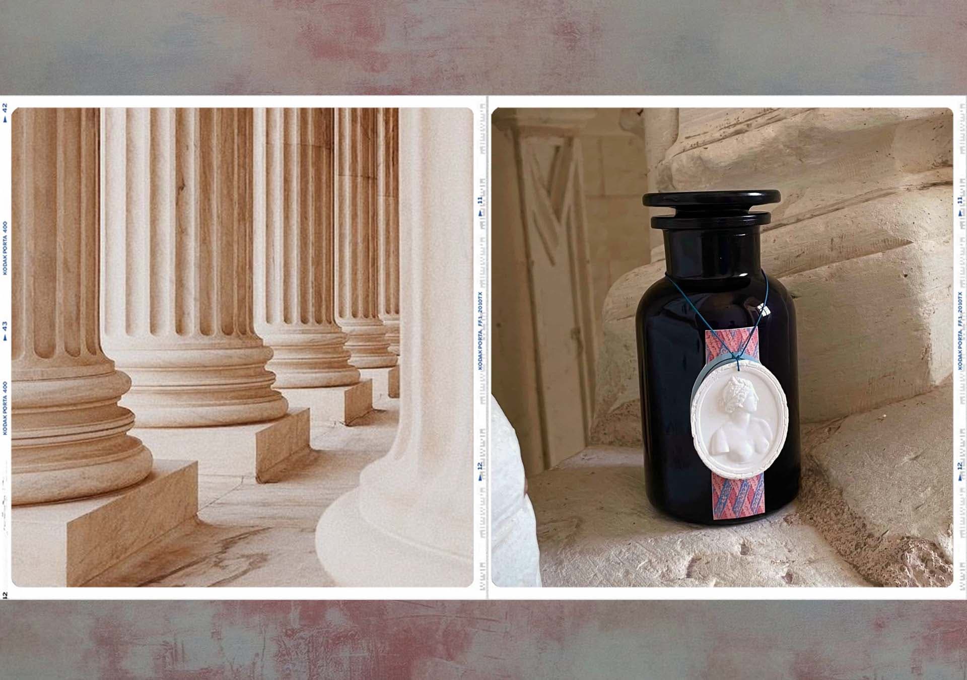 LesPoetises-Astree-bougie-colonnes-grec-romain-camee