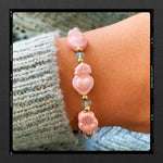 Les Poétisés bracelet coeurs sacrés rose bijou fantaisie