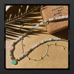 Les Poétisés collier double paix pierres semi precieuses bijou de creatrice cadeau