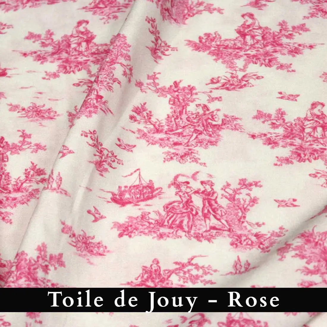 pochon tissu toile de Jouy rose