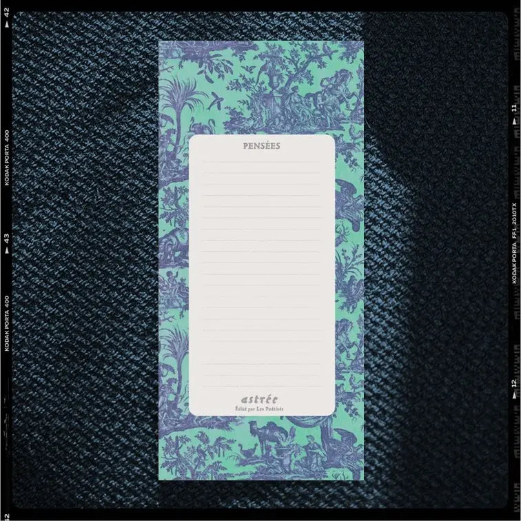 Les Poétisés Astrée bloc-notes toile de Jouy bleu moderne