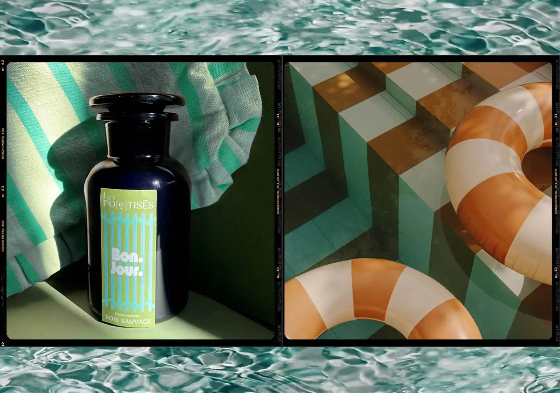Les Poétisés bougie design wavy French Riviera été rayures couleurs
