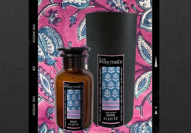 Les Poétisés bougie parfumée inspiration Inde motif block print