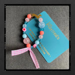 Les Poétisés bracelet enfant personnalisable paillettes bleu médaille gravée