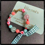 Les Poétisés bracelet enfant personnalisable paillettes vert gravure médaille dorée