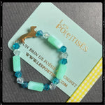 Les Poétisés bracelet enfant personnalisable vert gravure médaille