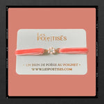 Les Poétisés bracelet ruban corail velours