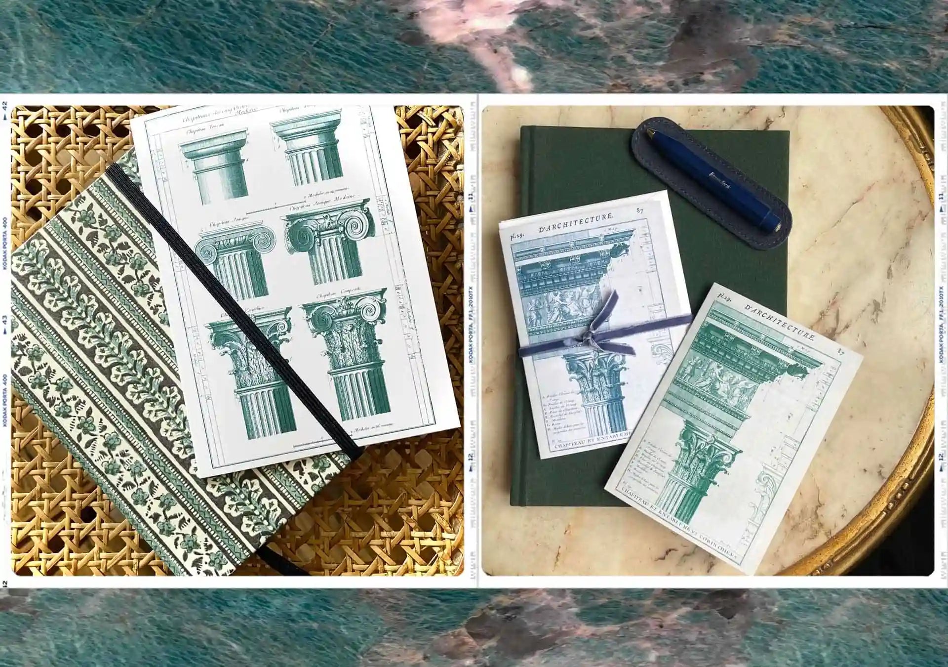 Les Poétisés lot de cartes postales motif architecture antiquité gréco romaine