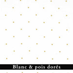 tissu pochon blanc pois dorés